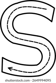 Alphabet Tracing Worksheet with Arrow Stroke Guide - Printable Handwriting Practice for Kids