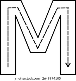 Alphabet Tracing Worksheet with Arrow Stroke Guide - Printable Handwriting Practice for Kids
