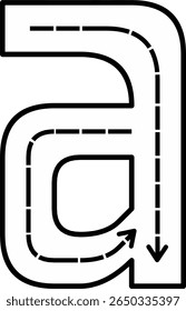 Alphabet Tracing Worksheet with Arrow Stroke Guide - Printable Handwriting Practice for Kids