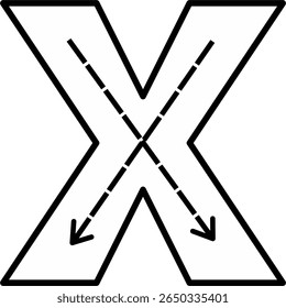 Alphabet Tracing Worksheet with Arrow Stroke Guide - Printable Handwriting Practice for Kids