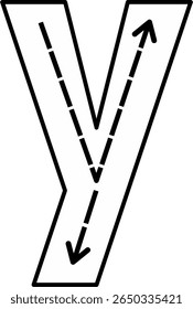 Alphabet Tracing Worksheet with Arrow Stroke Guide - Printable Handwriting Practice for Kids