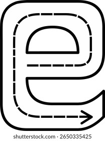 Alphabet Tracing Worksheet with Arrow Stroke Guide - Printable Handwriting Practice for Kids