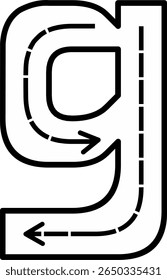 Alphabet Tracing Worksheet with Arrow Stroke Guide - Printable Handwriting Practice for Kids