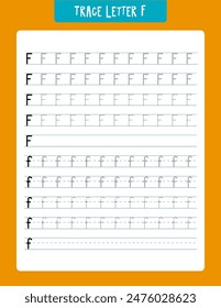 Alphabet tracing worksheet designed to teach preschoolers how to write the uppercase and lowercase letter f. ideal for early childhood education, the sheet includes guided tracing lines that help deve