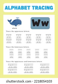 Alphabet tracing worksheet For Kids