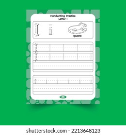 Alphabet tracing worksheet with letter and vocabulary