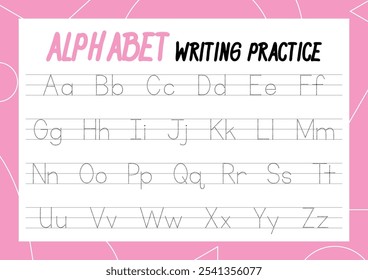 Alphabet Tracing Worksheet For Pre School Kids