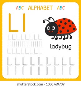 Alphabet Tracing Worksheet Preschool Kindergarten Writing Stock Vector ...