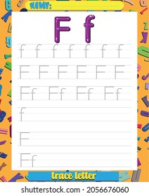 Alphabet tracing worksheet for preschool and kindergarten. Writing practice letter 