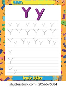 Alphabet tracing worksheet for preschool and kindergarten. Writing practice letter 