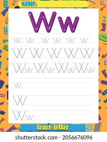 Alphabet tracing worksheet for preschool and kindergarten. Writing practice letter 