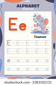 Alphabet Tracing Worksheet Template With Animal