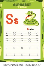 Alphabet Tracing Worksheet Template With Animal