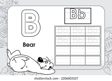Alphabet Tracing Worksheet: Writing A to Z black and white