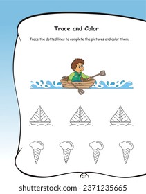Alphabet tracing worksheet A to Z. ABC writing pages. Small letters tracing worksheet. Handwriting exercises for kids. Printable worksheet. Penmanship, fine motor skills, hand-eye coordination. boat