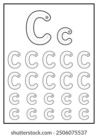 Alphabet Tracing Worksheets for Kids With Uppercase and Lowercase Letter Practice Pages Letter C