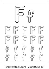 Alphabet Tracing Worksheets for Kids With Uppercase and Lowercase Letter Practice Pages Letter F