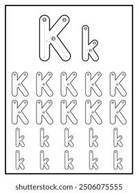 Alphabet Tracing Worksheets for Kids With Uppercase and Lowercase Letter Practice Pages Letter K