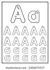 Alphabet Tracing Worksheets for Kids With Uppercase and Lowercase Letter Practice Pages Letter A