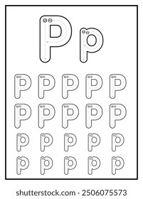 Alphabet Tracing Worksheets for Kids With Uppercase and Lowercase Letter Practice Pages Letter P