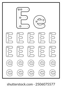 Alphabet Tracing Worksheets for Kids With Uppercase and Lowercase Letter Practice Pages Letter E