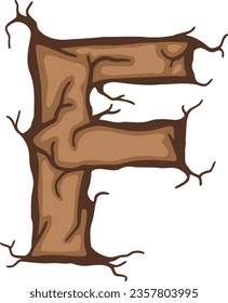 an alphabet with a tree root theme