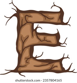 an alphabet with a tree root theme