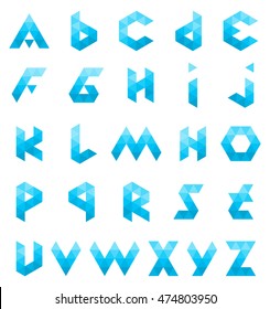 Logos für Alphabet-Dreieck-Polygon-Buchstaben