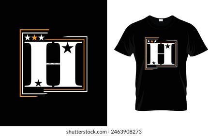 Alphabet T-Shirt Design H h 