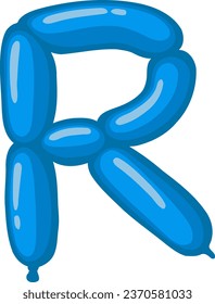 an alphabet with a twisting balloon theme