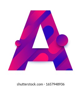 Alphabet type A. typeface in abstract gradient background. Vector Illustrate.