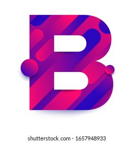 Alphabet Typ B. Schrift auf abstraktem Farbverlauf-Hintergrund. Vektorillustration-Abbildung.