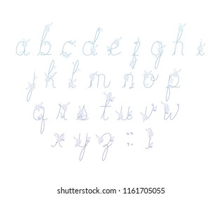 alphabet type font with leafs