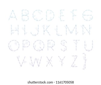 alphabet type font with leafs
