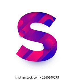 Alphabet type S. typeface in abstract gradient background. Vector Illustrate.