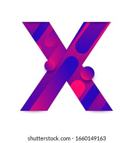 Alphabet type X. typeface in abstract gradient background. Vector Illustrate.