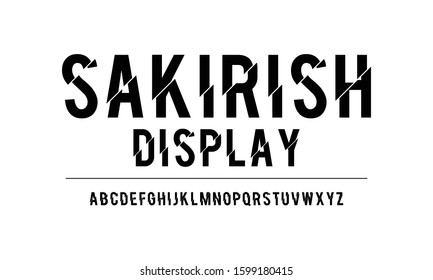 Alphabet typeface design. Slice style fonts set a to z. Vector illustration.