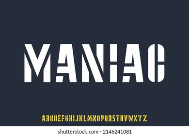 Alphabet typeface font design, san-serif font, suitable for creative design, poster, logotype. Vector illustration