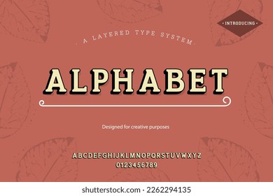 Alphabet typeface. For labels and different type designs