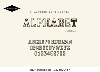 Alphabet typeface. For labels and different type designs