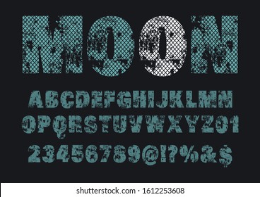 alphabet typeface vector font. Abstract  modern alphabet fonts. Typography  design digital music future creative font. vector illustraion font moon