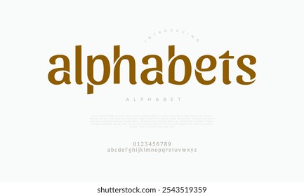 Alfabeto tipografia beleza moda elegante minimalista serif italic fontes decorativo casamento vintage retro logos. Logotipo de fonte de luxo mínimo alfabeto. Ilustração vetorial