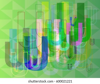 Alphabet U art texture
