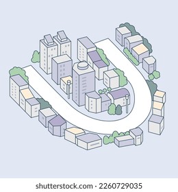 Alphabet "U" and the city