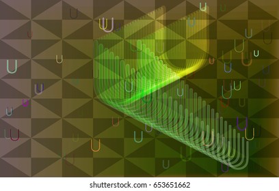 Alphabet U elements template