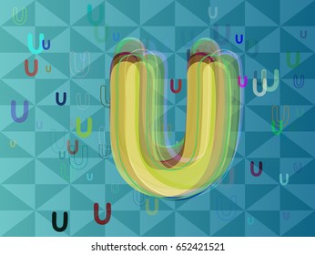 Alphabet U icon background