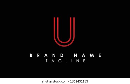 Alphabet-U-Brief-Initialen Monogramm-Logo, Textlogo