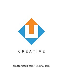 Alphabet U Letter Logo Template Illustration Design Vector. Initial based up arrow icon.