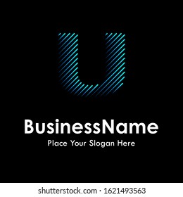 Alphabet U line style letters vector logo template. suitable for business, education and arts