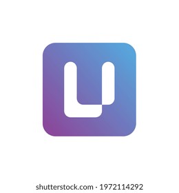 Alphabet U logo icon design template, minimal style illustration